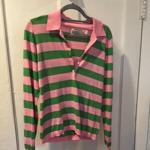 TORY SPORT Performance Merino Long Sleeve Striped Sweater MEDIUM $228 retail